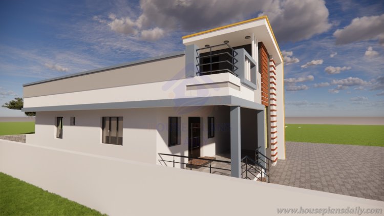 Modern Village Single Floor Home Front Design | Front Elevation