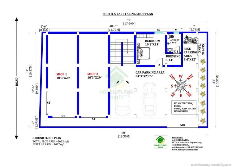 House Plan with Shop | Apartment Plan | Flat Floor Plan