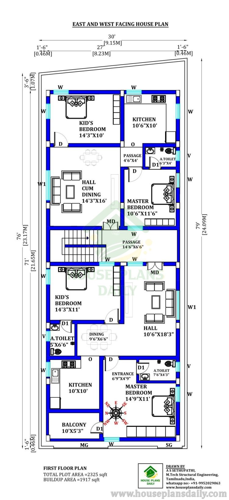 Shops Plan | House with Shop | East West Facing House