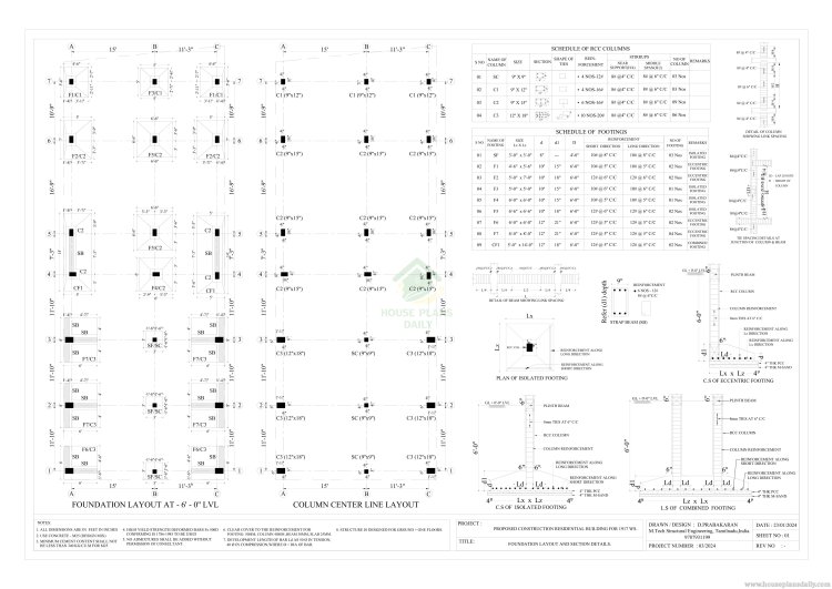 West Facing House Plan with Shop | House Structural Drawing