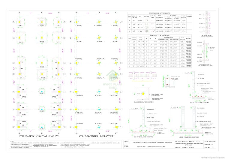 West Facing House Plan with Shop | House Structural Drawing