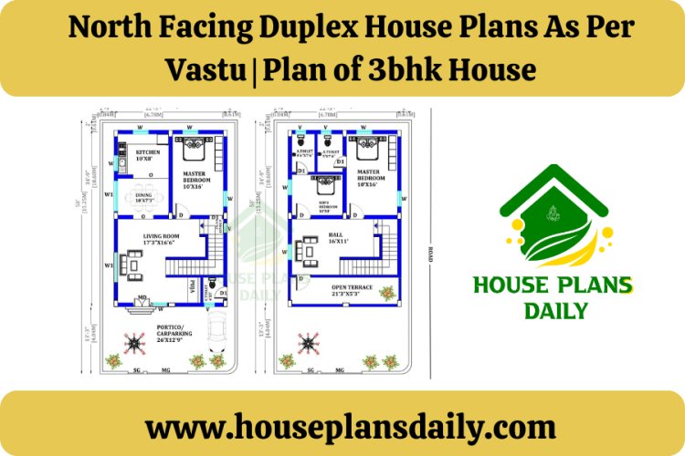 North Facing Duplex House Plans As Per Vastu | Plan of 3bhk House