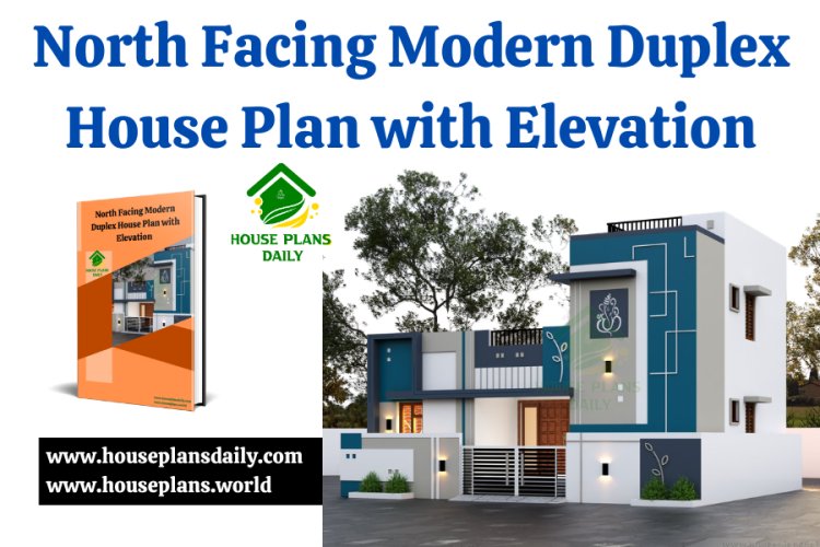 North Facing Modern Duplex House Plan with Elevation