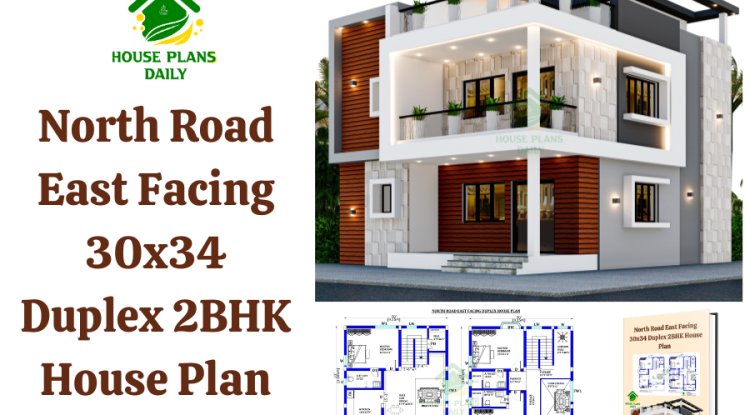North Road East Facing 30x34 Duplex 2BHK House Plan
