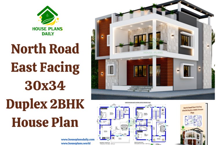 North Road East Facing 30x34 Duplex 2BHK House Plan