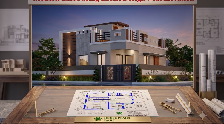 Modern East Facing 2BHK Design with Elevation