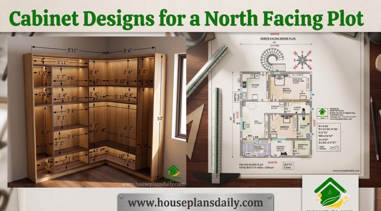 Architectural Floor Plans and Interior Cabinet Designs for a North Facing Plot