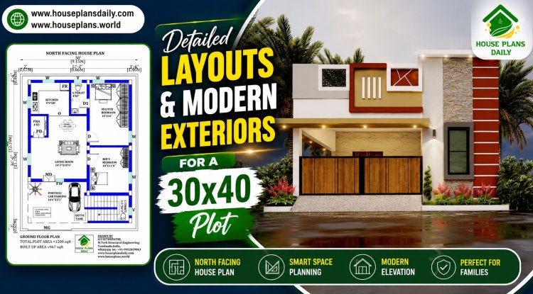 Detailed Layouts and Modern Exteriors for a 30x40 Plot